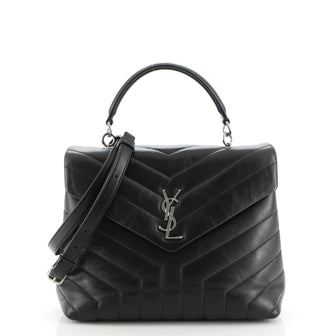 Saint Laurent LouLou Top Handle Bag Matelasse Chevron Leather Medium