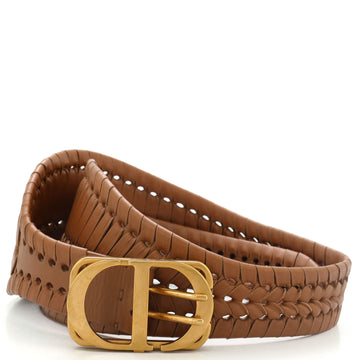 Christian Dior 30 Montaigne Waist Belt Perforated Braided Leather