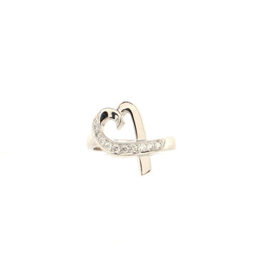 Tiffany & Co. Paloma Picasso Loving Heart Ring 18K White Gold with Diamonds