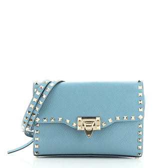 Valentino Rockstud Flip Lock Flap Bag Leather Medium
