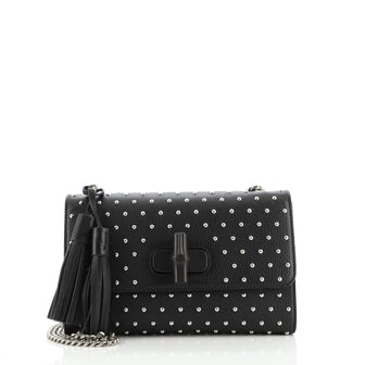Gucci Miss Bamboo Shoulder Bag Studded Leather Medium