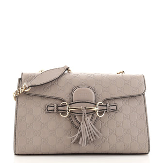 Gucci Emily Chain Flap Bag Guccissima Leather Medium