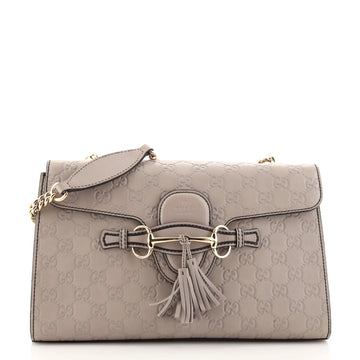 Gucci Emily Chain Flap Bag Guccissima Leather Medium