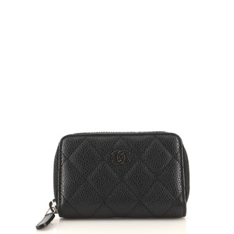Chanel CC Zip Coin Purse Quilted Caviar Small