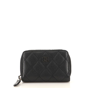 Chanel CC Zip Coin Purse Quilted Caviar Small