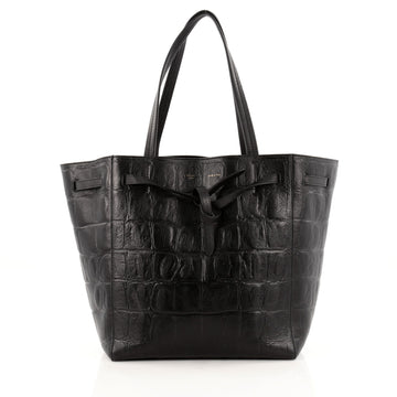 Celine Phantom Tie Cabas Tote Crocodile Embossed Leather Small