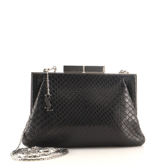 Saint Laurent Bijoux Evening Bag Python Embossed Leather Small