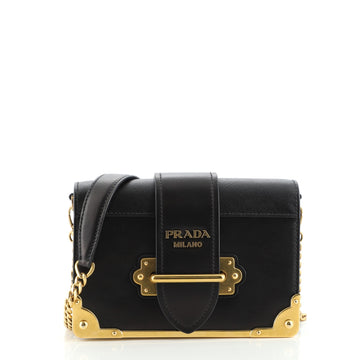 Prada Cahier Chain Crossbody Bag City Calf and Saffiano Small