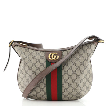 Gucci Ophidia Half Moon Hobo GG Coated Canvas Small