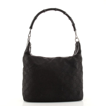 Gucci Vintage Bamboo Hobo GG Nylon Medium