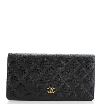 Chanel L-Yen Wallet Quilted Caviar
