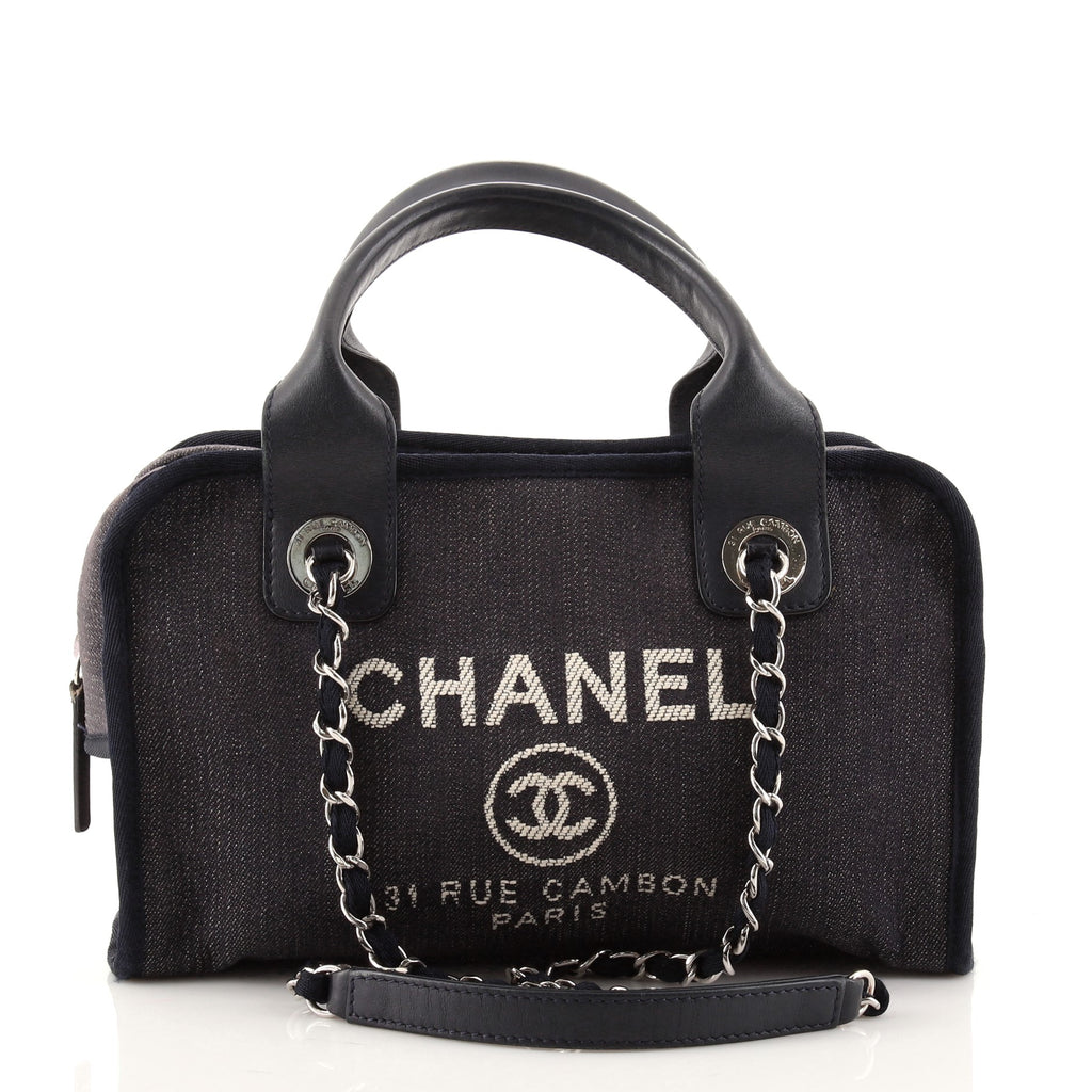 Chanel Deauville Bowling Bag Denim Small Blue 1189011