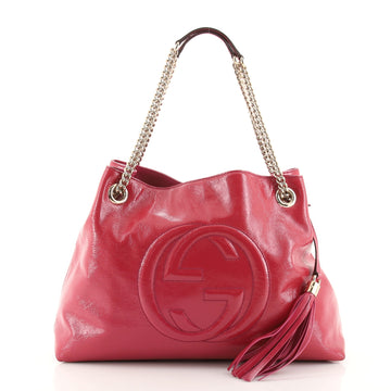 Gucci Soho Chain Strap Shoulder Bag Patent Medium