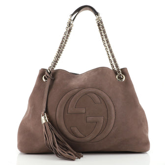 Gucci Soho Chain Strap Shoulder Bag Nubuck Medium