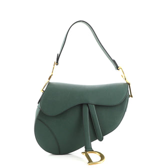 Christian Dior Saddle Handbag Leather Medium