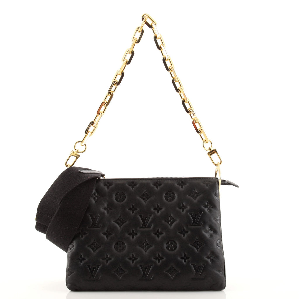 LOUIS VUITTON Coussin PM Monogram Embossed Shoulder Bag Black - 10% OF