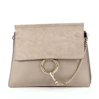 Chloe Faye Shoulder Bag Leather and Suede Medium