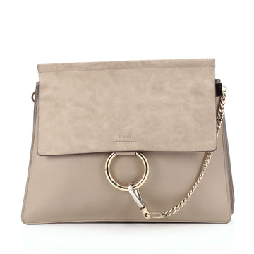 Chloe Faye Shoulder Bag Leather and Suede Medium