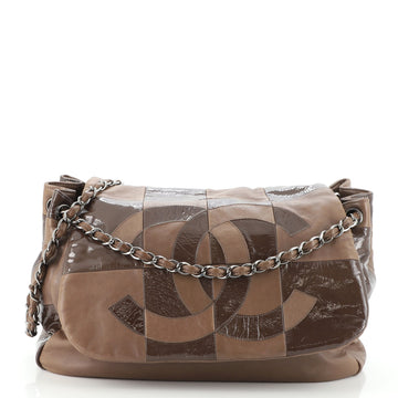 Chanel Brooklyn Patchwork Accordion Flap Bag Leather and Patent