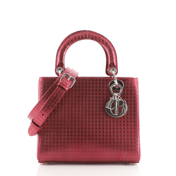 Christian Dior Lady Dior Bag Micro Cannage Metallic Calfskin Medium