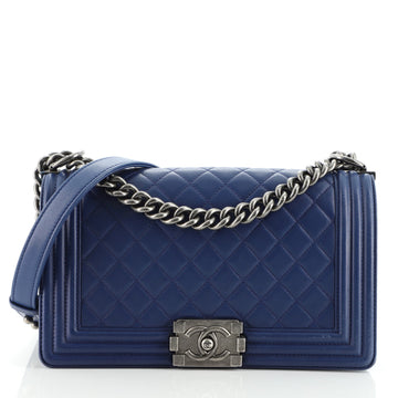 Chanel Boy Flap Bag Quilted Lambskin Old Medium