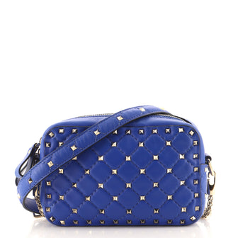 Valentino Rockstud Spike Camera Crossbody Bag Quilted Leather Small