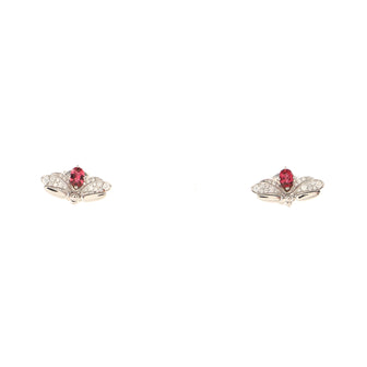 Tiffany & Co. Paper Flowers Firefly Stud Earrings Platinum with Diamonds and Rubellite