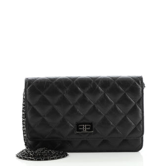 So Black Reissue 2.55 Wallet on Chain Quilted Aged Calfskin