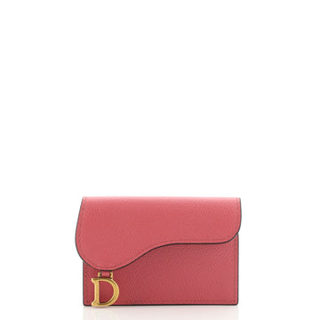 Christian Dior Saddle Card Case Leather