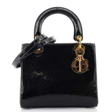Christian Dior Vintage Lady Dior Bag Micro Diorissimo Patent Medium