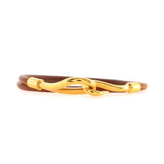 Hermes Jumbo Hook Double Tour Bracelet Leather and Metal