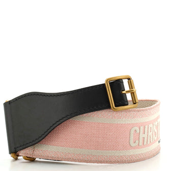 Christian Dior Logo Belt Embroidered Canvas Extra Wide