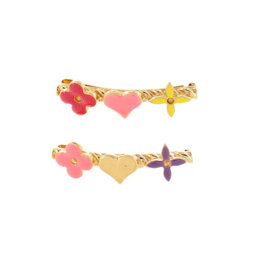 Louis Vuitton Fleur Hair Clip Set Metal with Enamel
