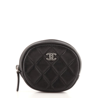 Chanel Classic Round Coin Purse Quilted Lambskin