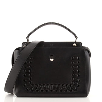 Fendi DotCom Convertible Satchel Whipstitch Leather Medium