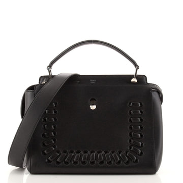 Fendi DotCom Convertible Satchel Whipstitch Leather Medium