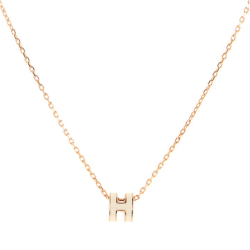 Hermes Pop H Pendant Chain Necklace Metal and Enamel Mini