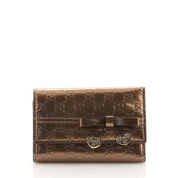 Gucci Bow Heart 6 Key Holder Guccissima Leather