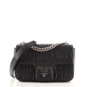 Prada Chain Flap Shoulder Bag Nappa Gaufre Small