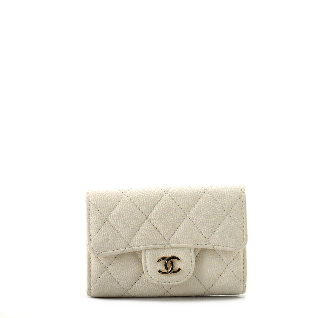 Chanel 4 Key Holder Quilted Caviar White 119489104
