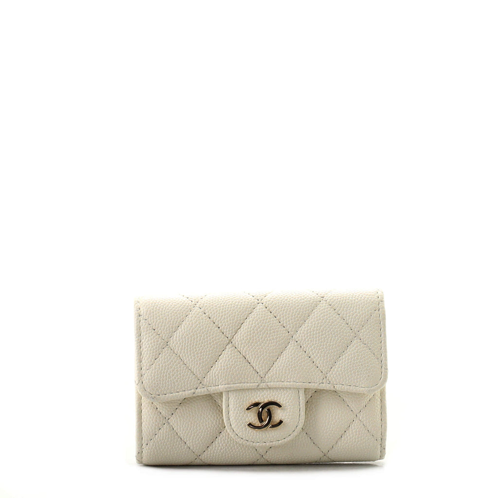 Chanel Key Pouch Quilted Caviar White 11434949