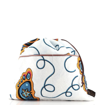 Loewe Paula's Ibiza Drawstring Pouch Printed Terry Cloth