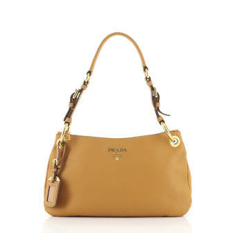 Prada Belted Zip Shoulder Bag Vitello Daino Medium