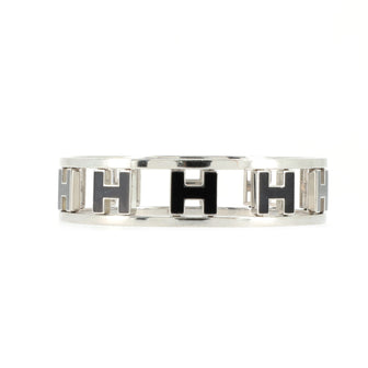 Hermes Rondo Ash H Bangle Bracelet Metal and Enamel