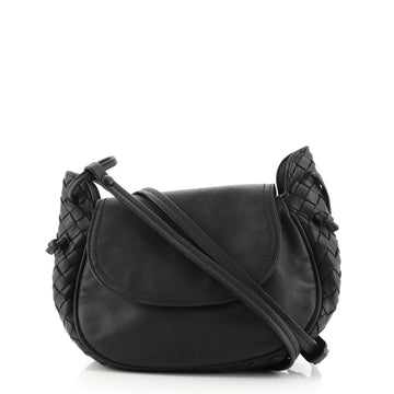 Bottega Veneta Nodini Flap Crossbody Bag Nappa with Intrecciato Detail Small