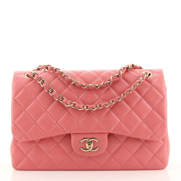 Chanel Classic Double Flap Bag Quilted Caviar Jumbo