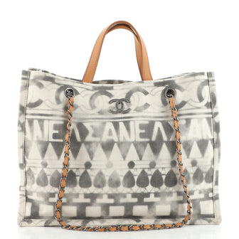 Chanel Iliad Shopping Tote Printed Canvas Medium