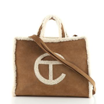 Telfar UGG Shopping Tote Suede with Shearling Medium