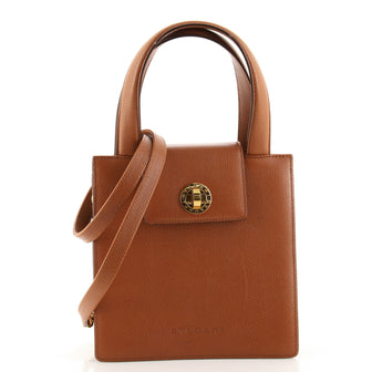 Bvlgari Turnlock Flap Convertible Top Handle Leather Medium