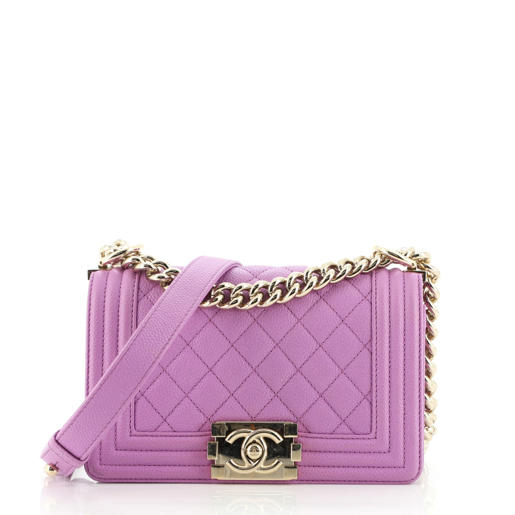 CHANEL Caviar Quilted Small Boy Flap Light Purple 1294820